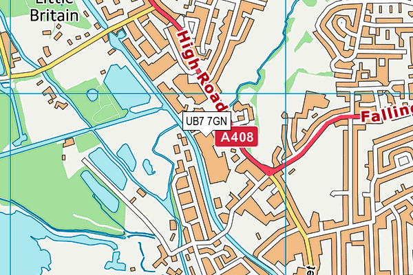 UB7 7GN map - OS VectorMap District (Ordnance Survey) UB7 7GN map - OS VectorMap District (Ordnance Survey)