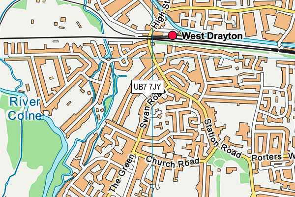 UB7 7JY map - OS VectorMap District (Ordnance Survey) UB7 7JY map - OS VectorMap District (Ordnance Survey)