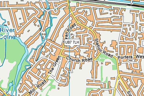 UB7 7LH map - OS VectorMap District (Ordnance Survey) UB7 7LH map - OS VectorMap District (Ordnance Survey)