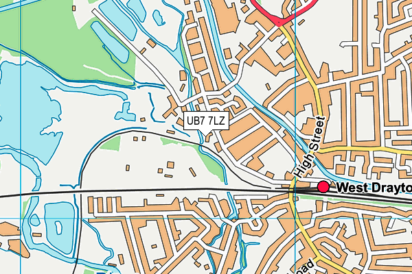UB7 7LZ map - OS VectorMap District (Ordnance Survey) UB7 7LZ map - OS VectorMap District (Ordnance Survey)