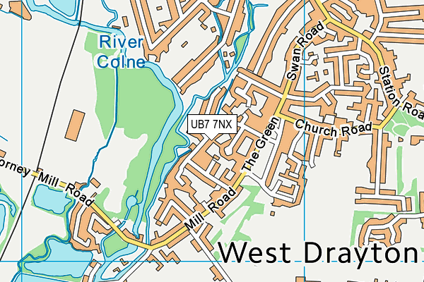 UB7 7NX map - OS VectorMap District (Ordnance Survey) UB7 7NX map - OS VectorMap District (Ordnance Survey)