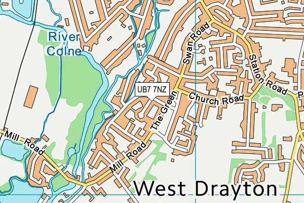 UB7 7NZ map - OS VectorMap District (Ordnance Survey) UB7 7NZ map - OS VectorMap District (Ordnance Survey)