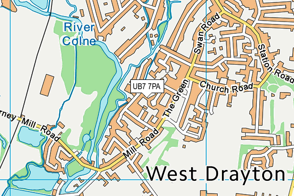 UB7 7PA map - OS VectorMap District (Ordnance Survey) UB7 7PA map - OS VectorMap District (Ordnance Survey)