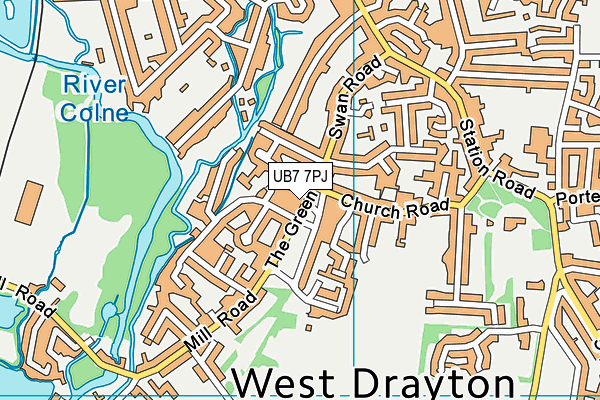UB7 7PJ map - OS VectorMap District (Ordnance Survey) UB7 7PJ map - OS VectorMap District (Ordnance Survey)