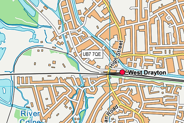 UB7 7QE map - OS VectorMap District (Ordnance Survey) UB7 7QE map - OS VectorMap District (Ordnance Survey)