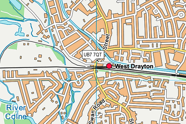 UB7 7QT map - OS VectorMap District (Ordnance Survey) UB7 7QT map - OS VectorMap District (Ordnance Survey)