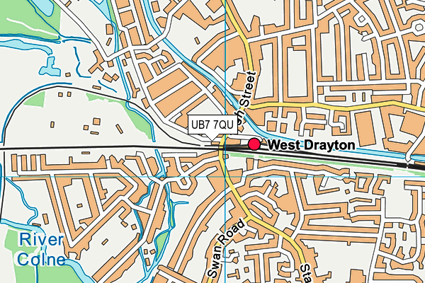 UB7 7QU map - OS VectorMap District (Ordnance Survey) UB7 7QU map - OS VectorMap District (Ordnance Survey)