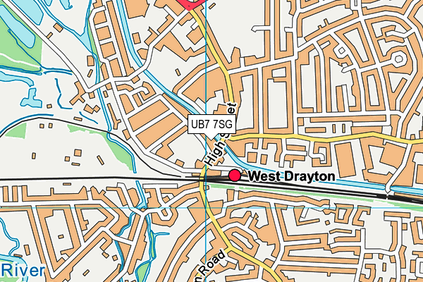 UB7 7SG map - OS VectorMap District (Ordnance Survey) UB7 7SG map - OS VectorMap District (Ordnance Survey)