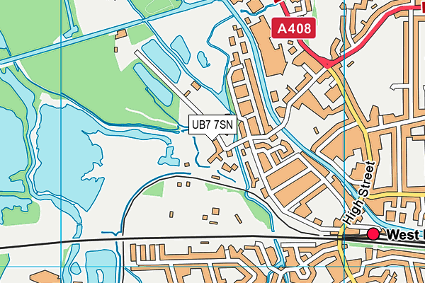 UB7 7SN map - OS VectorMap District (Ordnance Survey) UB7 7SN map - OS VectorMap District (Ordnance Survey)