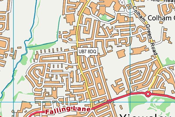 UB7 8DQ map - OS VectorMap District (Ordnance Survey) UB7 8DQ map - OS VectorMap District (Ordnance Survey)