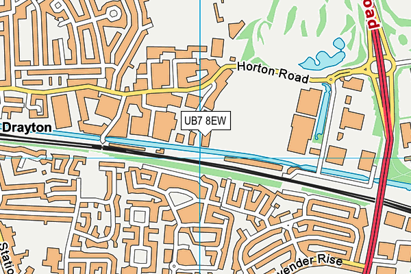 UB7 8EW map - OS VectorMap District (Ordnance Survey) UB7 8EW map - OS VectorMap District (Ordnance Survey)