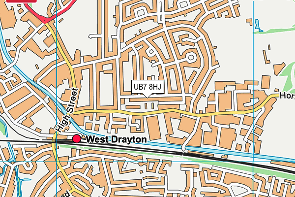 UB7 8HJ map - OS VectorMap District (Ordnance Survey)