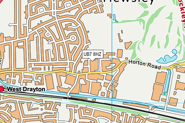 UB7 8HZ map - OS VectorMap District (Ordnance Survey)