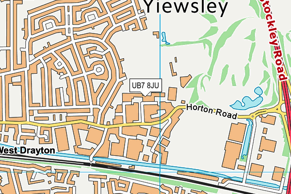 UB7 8JU map - OS VectorMap District (Ordnance Survey)