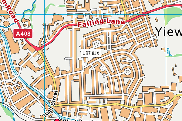 UB7 8JX map - OS VectorMap District (Ordnance Survey) UB7 8JX map - OS VectorMap District (Ordnance Survey)