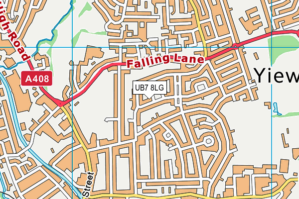 UB7 8LG map - OS VectorMap District (Ordnance Survey)