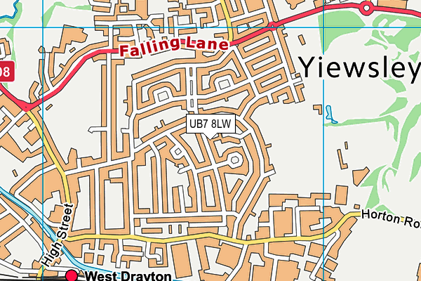 UB7 8LW map - OS VectorMap District (Ordnance Survey) UB7 8LW map - OS VectorMap District (Ordnance Survey)