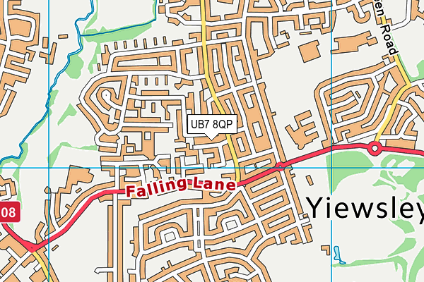 UB7 8QP map - OS VectorMap District (Ordnance Survey) UB7 8QP map - OS VectorMap District (Ordnance Survey)