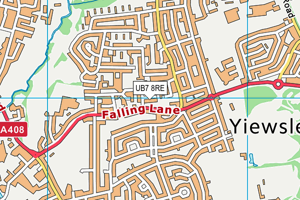 UB7 8RE map - OS VectorMap District (Ordnance Survey) UB7 8RE map - OS VectorMap District (Ordnance Survey)