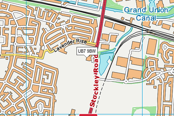 UB7 9BW map - OS VectorMap District (Ordnance Survey) UB7 9BW map - OS VectorMap District (Ordnance Survey)