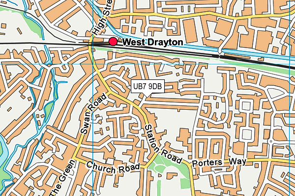 UB7 9DB map - OS VectorMap District (Ordnance Survey) UB7 9DB map - OS VectorMap District (Ordnance Survey)