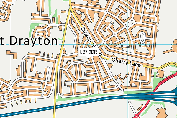 UB7 9DR map - OS VectorMap District (Ordnance Survey) UB7 9DR map - OS VectorMap District (Ordnance Survey)