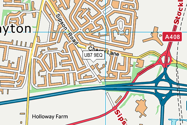 UB7 9EQ map - OS VectorMap District (Ordnance Survey) UB7 9EQ map - OS VectorMap District (Ordnance Survey)