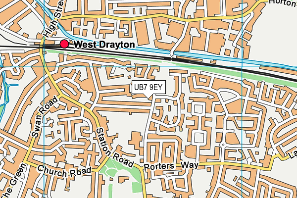 UB7 9EY map - OS VectorMap District (Ordnance Survey) UB7 9EY map - OS VectorMap District (Ordnance Survey)