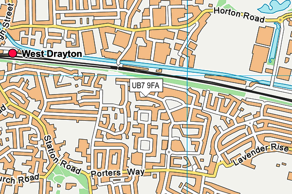 UB7 9FA map - OS VectorMap District (Ordnance Survey) UB7 9FA map - OS VectorMap District (Ordnance Survey)