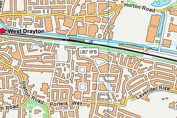 UB7 9FB map - OS VectorMap District (Ordnance Survey) UB7 9FB map - OS VectorMap District (Ordnance Survey)