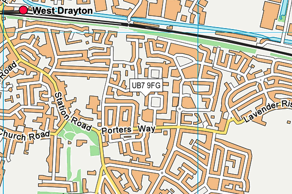 UB7 9FG map - OS VectorMap District (Ordnance Survey) UB7 9FG map - OS VectorMap District (Ordnance Survey)