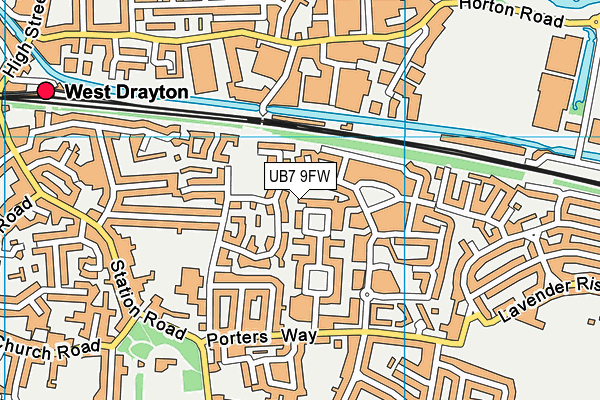 UB7 9FW map - OS VectorMap District (Ordnance Survey) UB7 9FW map - OS VectorMap District (Ordnance Survey)