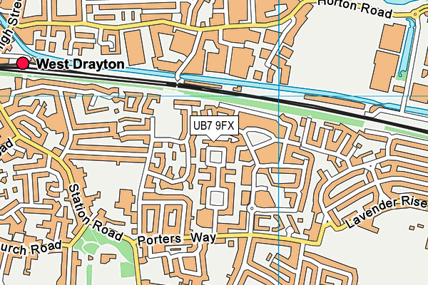 UB7 9FX map - OS VectorMap District (Ordnance Survey) UB7 9FX map - OS VectorMap District (Ordnance Survey)