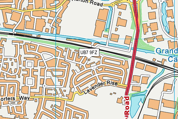 UB7 9FZ map - OS VectorMap District (Ordnance Survey) UB7 9FZ map - OS VectorMap District (Ordnance Survey)