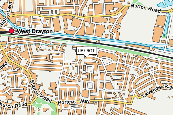 UB7 9GT map - OS VectorMap District (Ordnance Survey) UB7 9GT map - OS VectorMap District (Ordnance Survey)