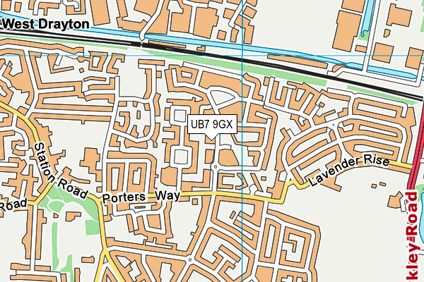 UB7 9GX map - OS VectorMap District (Ordnance Survey) UB7 9GX map - OS VectorMap District (Ordnance Survey)