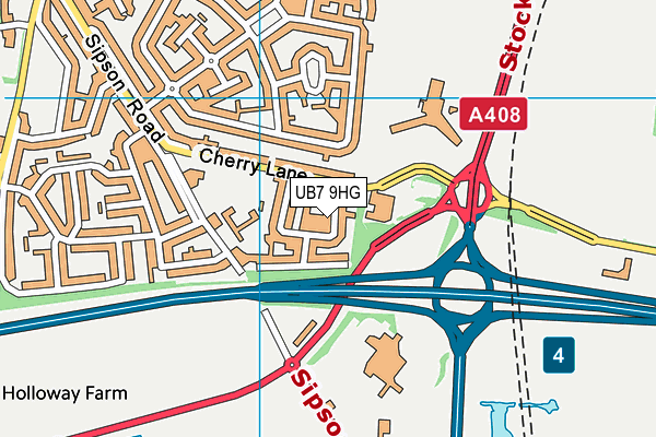 UB7 9HG map - OS VectorMap District (Ordnance Survey) UB7 9HG map - OS VectorMap District (Ordnance Survey)