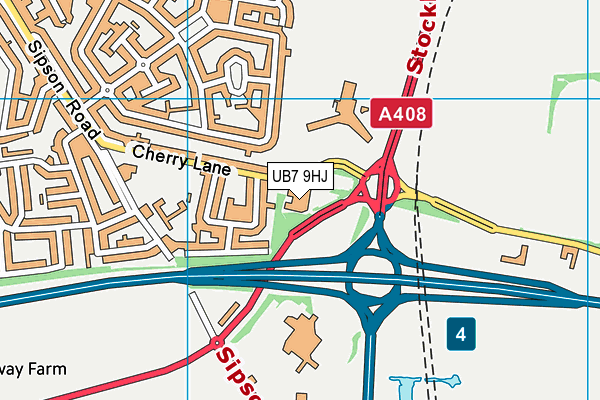 UB7 9HJ map - OS VectorMap District (Ordnance Survey) UB7 9HJ map - OS VectorMap District (Ordnance Survey)
