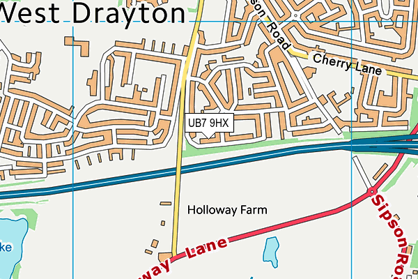 UB7 9HX map - OS VectorMap District (Ordnance Survey)