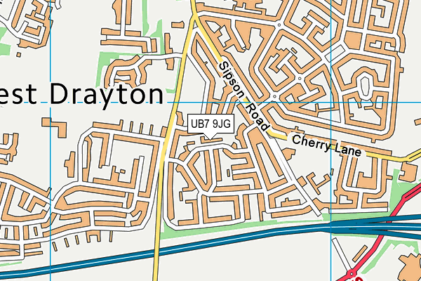 UB7 9JG map - OS VectorMap District (Ordnance Survey) UB7 9JG map - OS VectorMap District (Ordnance Survey)