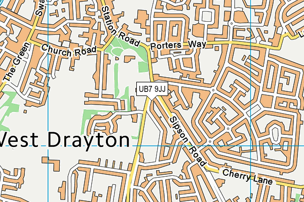 UB7 9JJ map - OS VectorMap District (Ordnance Survey) UB7 9JJ map - OS VectorMap District (Ordnance Survey)