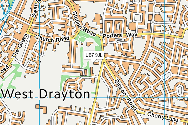 UB7 9JL map - OS VectorMap District (Ordnance Survey) UB7 9JL map - OS VectorMap District (Ordnance Survey)