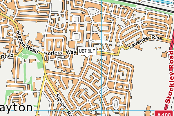 UB7 9LF map - OS VectorMap District (Ordnance Survey) UB7 9LF map - OS VectorMap District (Ordnance Survey)