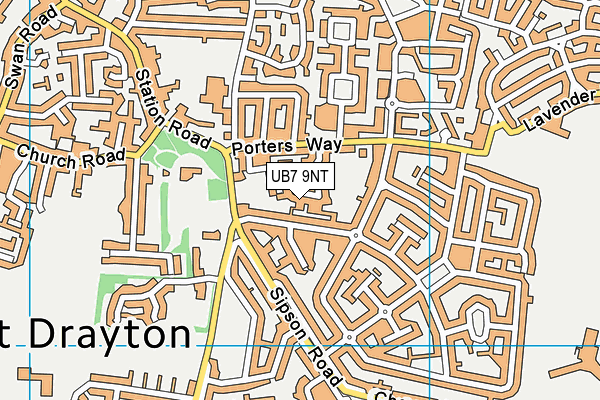 UB7 9NT map - OS VectorMap District (Ordnance Survey) UB7 9NT map - OS VectorMap District (Ordnance Survey)