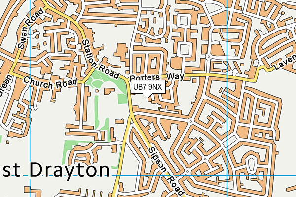 UB7 9NX map - OS VectorMap District (Ordnance Survey) UB7 9NX map - OS VectorMap District (Ordnance Survey)