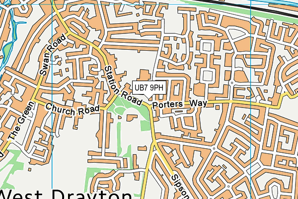 UB7 9PH map - OS VectorMap District (Ordnance Survey) UB7 9PH map - OS VectorMap District (Ordnance Survey)