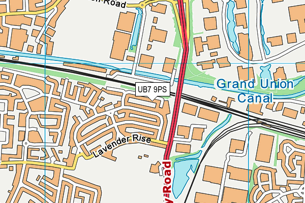 UB7 9PS map - OS VectorMap District (Ordnance Survey) UB7 9PS map - OS VectorMap District (Ordnance Survey)