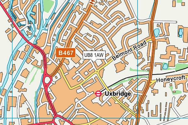 UB8 1AW map - OS VectorMap District (Ordnance Survey) UB8 1AW map - OS VectorMap District (Ordnance Survey)