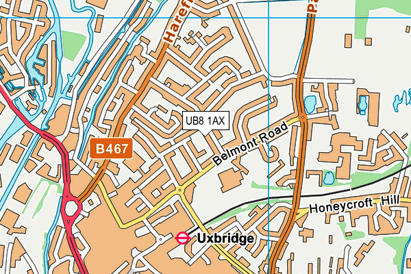 UB8 1AX map - OS VectorMap District (Ordnance Survey) UB8 1AX map - OS VectorMap District (Ordnance Survey)