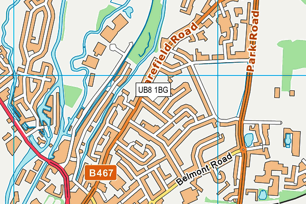 UB8 1BG map - OS VectorMap District (Ordnance Survey) UB8 1BG map - OS VectorMap District (Ordnance Survey)